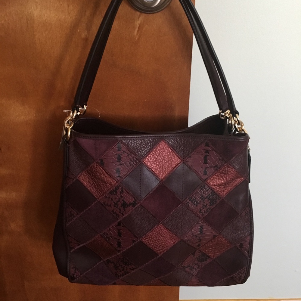 Coach Handbag Leather Cherry Burgundy NWT